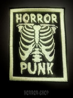 Horror punk skele -kangasmerkki, vihertävä ja fluorisoiva