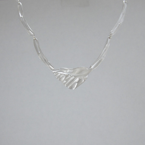 Silver necklace Windswept Snow III
