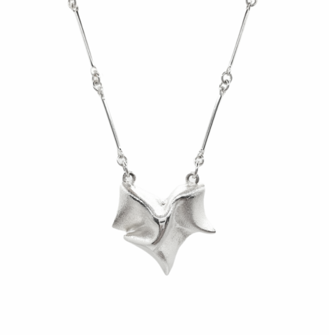 Vintage silver pendant Falling Leaf