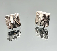 Vintage silver earrings Folded Forms