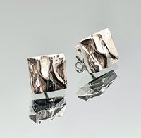 Vintage silver earrings Folded Forms