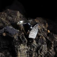 Hopeinen sormus Ice Heart