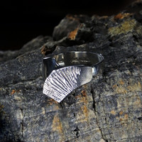 Hopeinen sormus Ice Heart