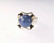 Vintage silver ring with blue agate ball