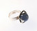 Vintage silver ring with blue agate ball