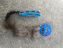 BERRA Ultimate bungee toy with real fur blue ball blue handle
