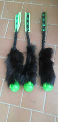 BERRA Ultimate bungee toy with real fox fur with green KONG