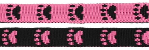 Paw leash Pink/Black