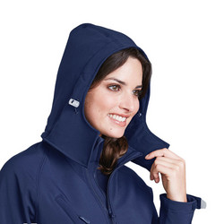 Ladies` Hooded Softshell Jacket Titanium