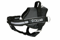 Harness DogExtremе Police N1 with replaceable stickers 85-115 cm with flash light