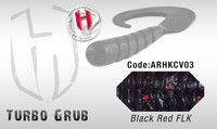 Turbo Grub 14cm black Red Flake