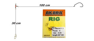 Akara Drop shot rigi offset koukulla #6 0,2mm 30cm 1m