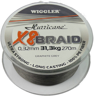 Hurricane X8 Braid harmaa 0,14mm 11,8kg 270m