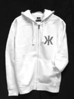 Kaija Koo bling bling logo-huppari vetoketjulla valkoinen kahdella logolla