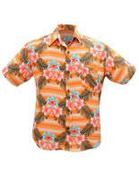 Hawaii kauluspaita, oranssin sävyinen keilapaita, hengittävää rayonia.