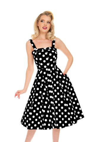 Priscila, polka dot kellomekko