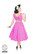 Pinkkipohjainen mustapolkadot mekko