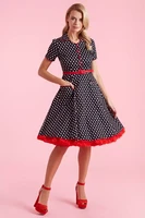 Penelope polka dot hihallinen kellomekko