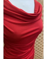 Camilla punainen vesiputouskauluksellinen pusero