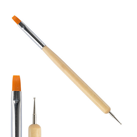 2-in-1 flat brush / marbling tool