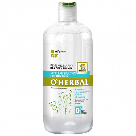 O' Herbal Micellar puhdistusvesi - kuiva iho 500ml