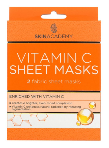 Skin Academy C-vitamiini Sheet Mask 2 kasvonaamiota