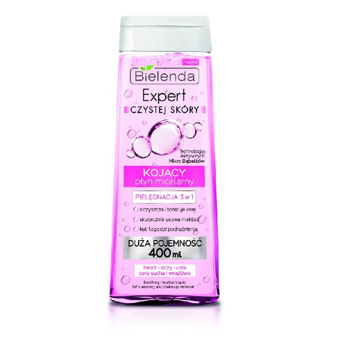 Bielenda Clean Skin expert rauhoittava micellar meikinpuhdistusvesi 400ml
