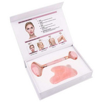 Jade roller & Gua Sha-setti (ruusukvartsi)