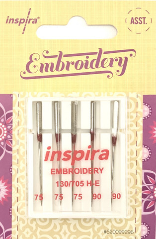 Kirjontaneula (Embroidery), lajitelma, koot 75-90, 5 kpl