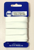 Kanttinauha 13 mm, 5 m pakkaus, valkoinen