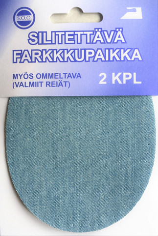 Silitettävä farkkupaikka, useita värejä