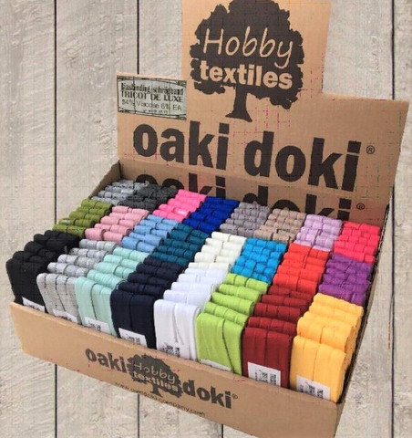 Oaki Doki De Luxe trikoovinonauha, 3 metriä, paljon värejä