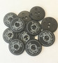 Musta nappi handmade-tekstillä, 18 mm