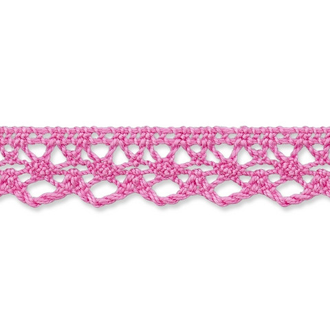 Pinkki puuvillapitsi, leveys 13 mm