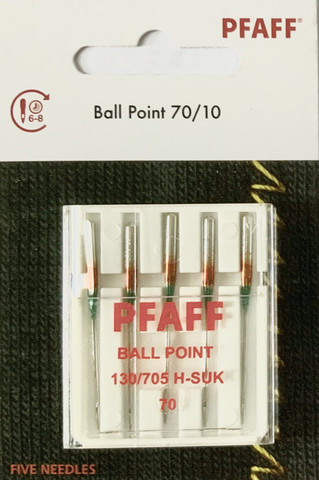 Pfaff Pallokärkineula (Ball Point), koko 70, 5 kpl