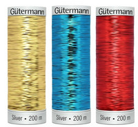 Gütermann Sliver, hohtava nauhalanka, 20 väriä
