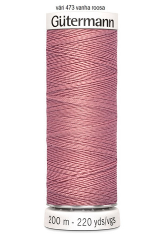 Gütermann ompelulanka 200m, väri 473 vanha roosa