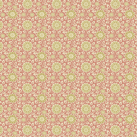 Punasävyinen puuvillakangas Stylize Flower
