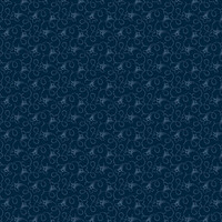 Tummansininen kuvioinen puuvillakangas Blue Indigo 9731 B