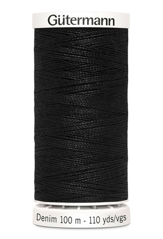 Denim 50 ompelulanka, väri 1000 musta