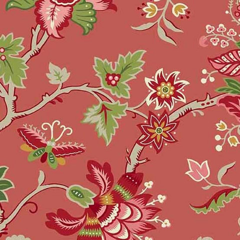 Suurikuviollinen puuvillakangas Gingerlily Currant 543 R
