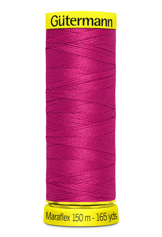 Maraflex joustava ompelulanka, väri 382 tumma pinkki / vadelma