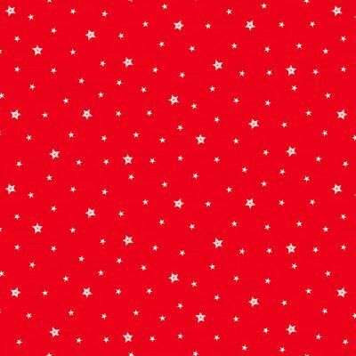 Punainen tähtikuvioinen puuvillakangas Stars 2577R