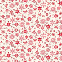 Valko-punainen puuvillakangas Snowflake 2576R