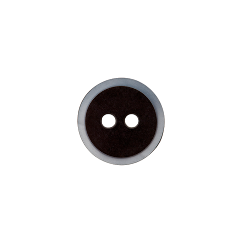 Musta nappi vaalealla reunuksella, 11 mm