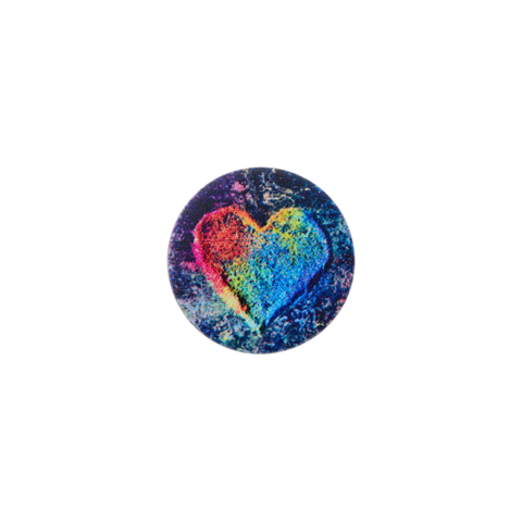 Sydänkuvioinen, ruuvattava metallinappi, 17 mm