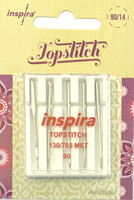Päällitikkausneula (Topstitch), koko 90, 5 kpl