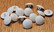 Valkoinen kantanappi, kuviollinen, 17 mm