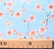 Vaaleansininen kirsikankukkakuvioinen puuvillakangas