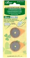 Varaterät Clover 28 mm kangasleikkuriin, 2 kpl